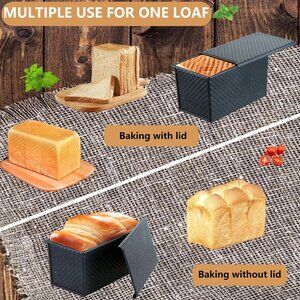 Loaf Pan with Lid 2-Pack 1 lb/0.5 lb Nonstick Easy Clean Bread for Homemade